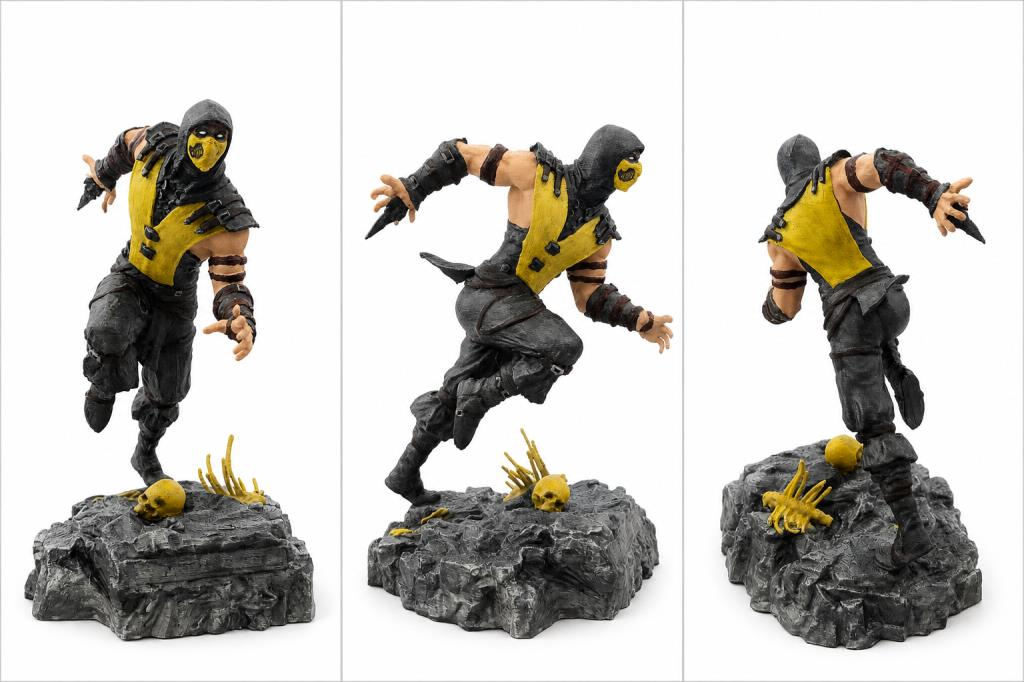 Mortal Kombat Scorpion 20 cm Figür – Akrep Ninja Savaşçı Dekoratif Koleksiyon Figürü Oyuncu Odası Dekoru