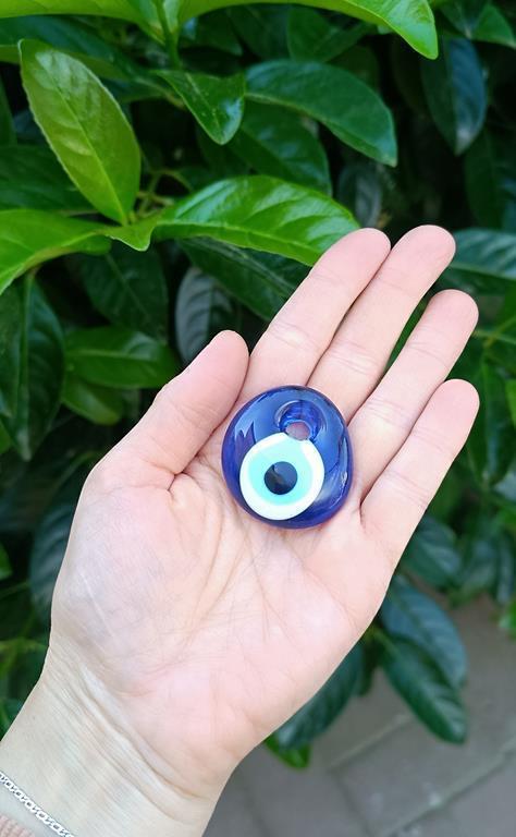 Nazar Boncuğu 20 Adet 4 Cm Delikli Cam Nazarlık Ağaç Süsleme Dekoratif Nazar