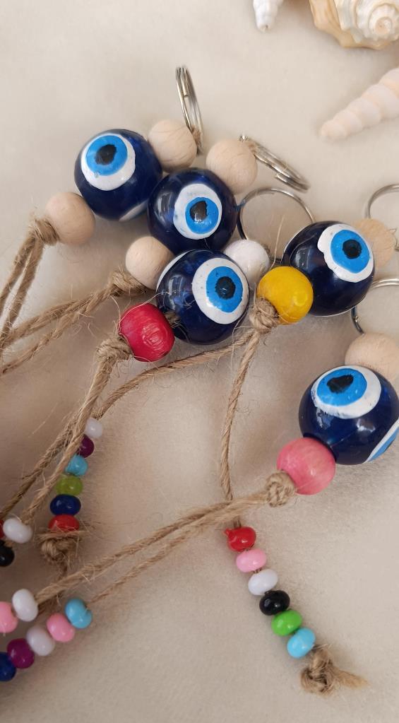 Nazar Boncuk Anahtarlık 10 Adet Kötü Göz Kovucu Hand Made Nazarlı Araba Süsü