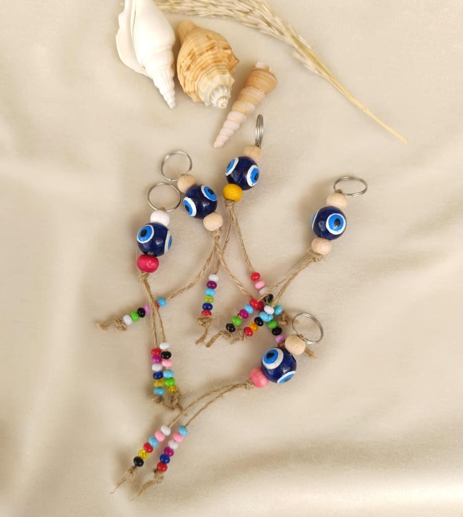 Nazar Boncuk Anahtarlık 10 Adet Kötü Göz Kovucu Hand Made Nazarlı Araba Süsü