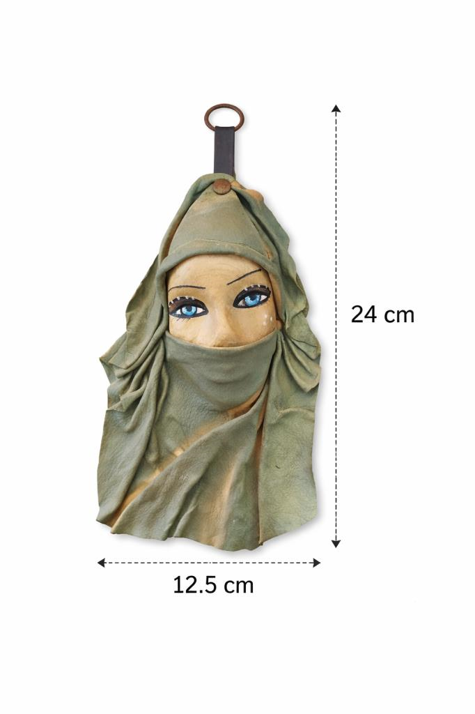 Otantik Kadın Maskesi Duvar Süsü – El Yapımı Dekoratif Duvar Aksesuarı | Balkon, Bahçe, Kafe Dekoru 24 cm