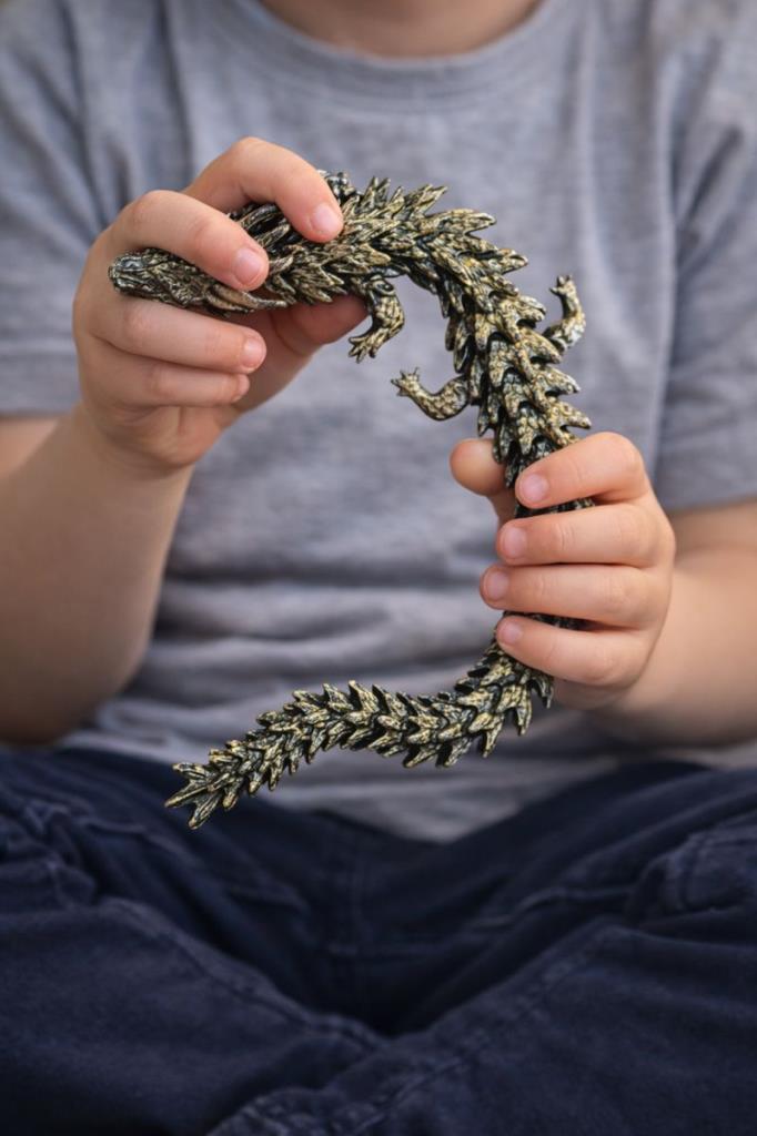 Oynar Eklemli Hareketli Kertenkele Figür 31 cm – 3D Dekoratif Obje, Koleksiyonluk Tasarım
