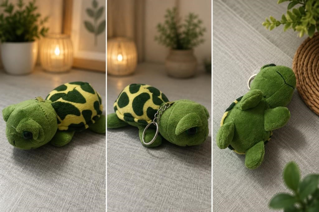 Peluş Kaplumbağa Anahtarlık Sevimli Yumuşak Oyuncak Anahtarlık Çanta Süsü Araba Anahtar Aksesuarı En 12 cm Yükseklik 