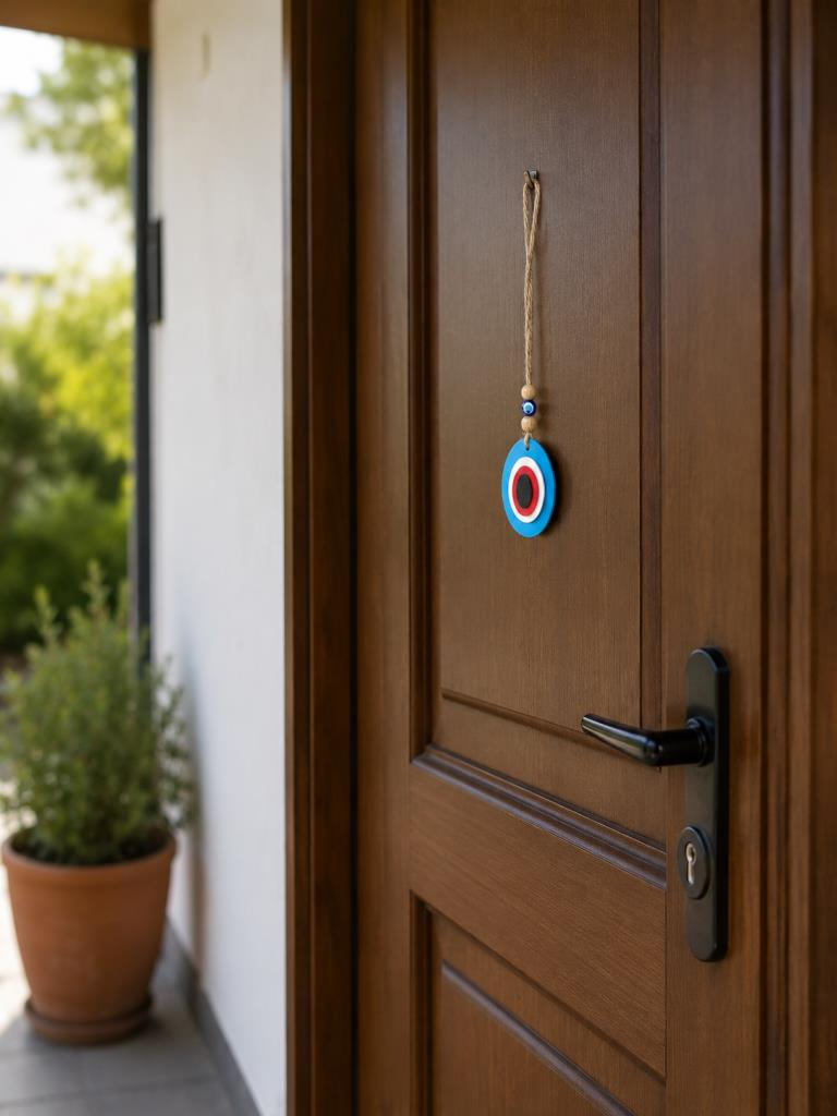 Plastik Nazar Boncuğu Duvar Süsü Dekoratif Asma Nazar Boncuğu Ev Kapı Balkon Bahçe Süsü 7x5 cm