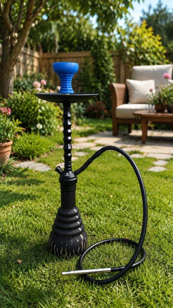 Premium Siyah Nargile Takımı 75 CM Cam Şişeli Lüleli Modern Tasarım Balkon & Kafe Ko