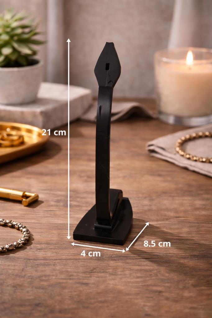 Saat Standı Siyah | Masaüstü Tekli Kol Saati Askılığı | Akrilik Saat Sergileme Standı 21 cm