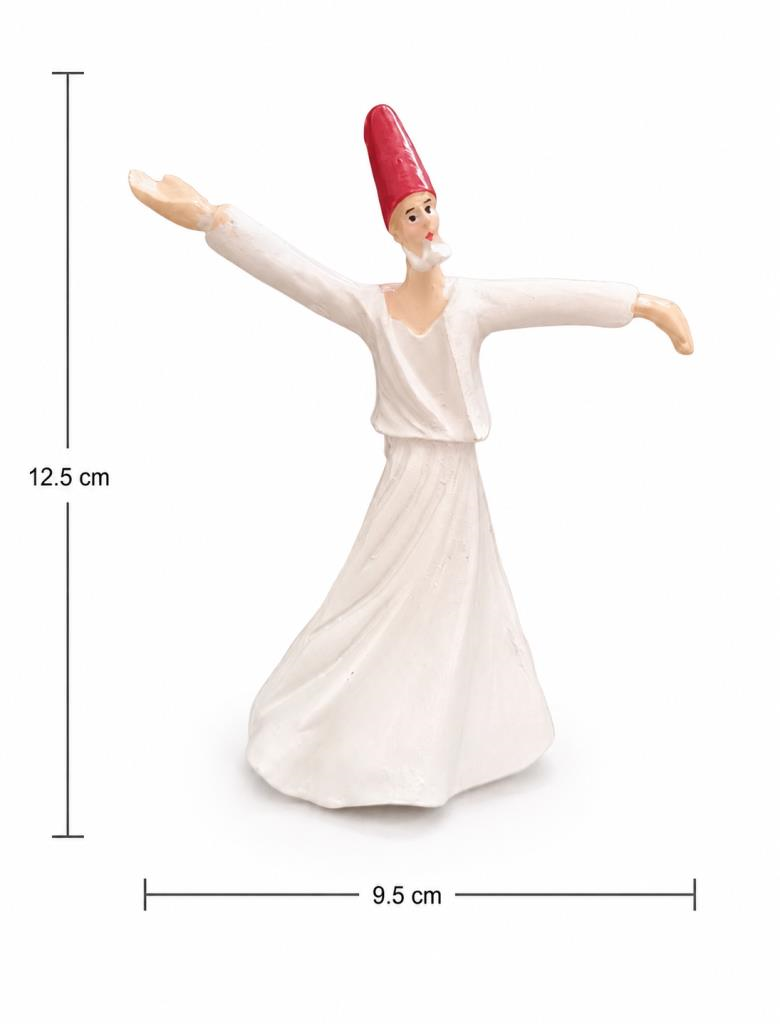 Semazen Biblo Dekoratif Obje Beyaz Mini Masa Üstü Süs Biblosu