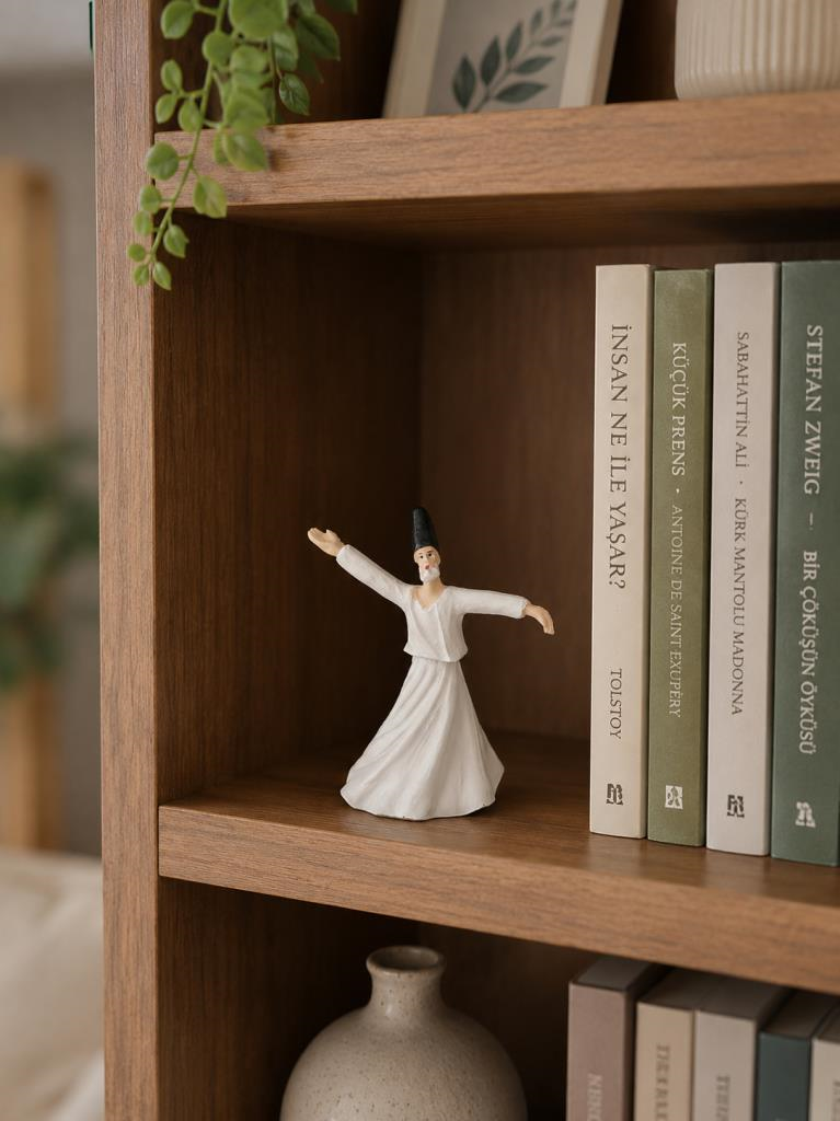 Semazen Biblo Dekoratif Obje – Beyaz Tasarım Masa Üstü Dekor
