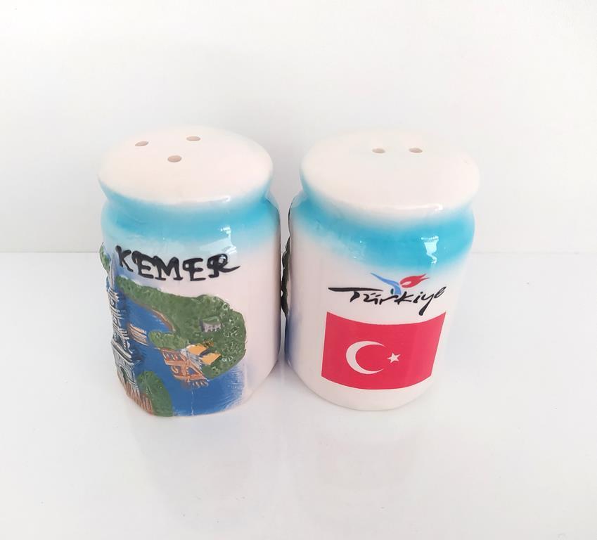 Seramik İkili Tuzluk Biberlik Baharatlık
