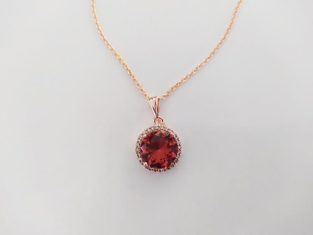 Sultanit (Zultanit) Rose Gold Renk Bukalemun Zirkon Doğal Taşlı Kolye