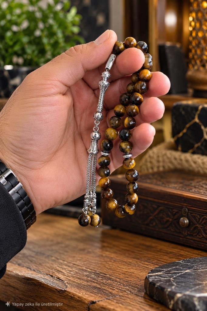 Tesbih Kaplangözü 08 mm 33’lü Premium Kalite Gerçek Doğal Taş Özel Tasarım Kutulu Tesbih