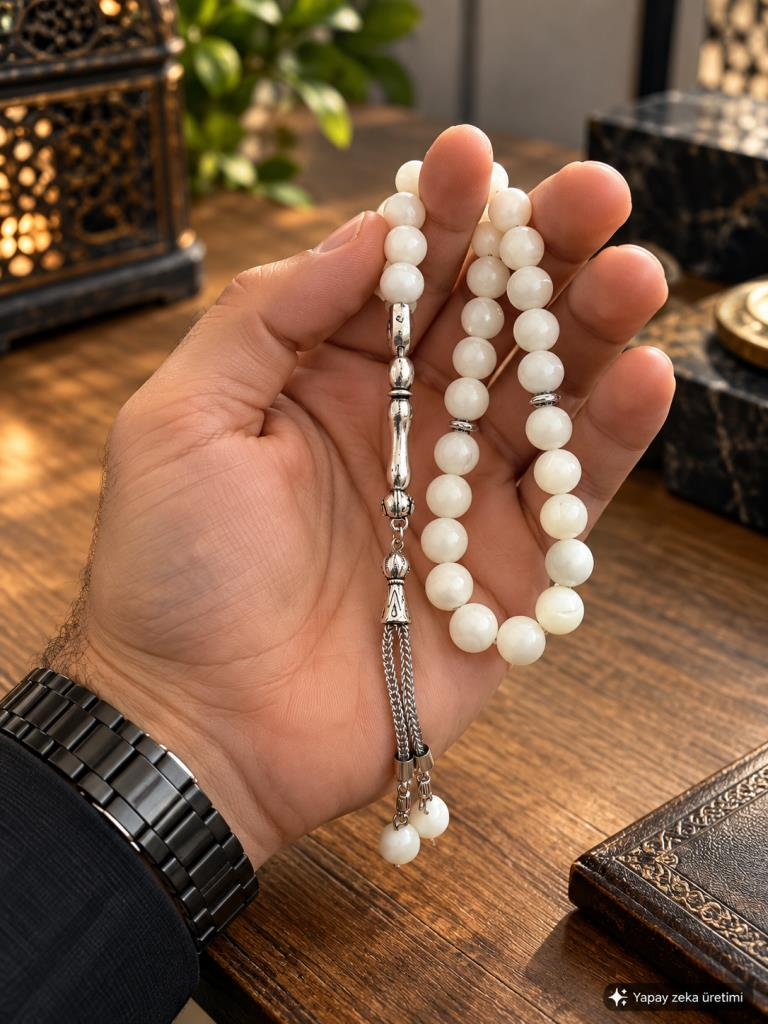 Tesbih Sedef Doğaltaş 10 mm 33’lü Premium Kalite Özel Tasarım Erkek Hediyelik