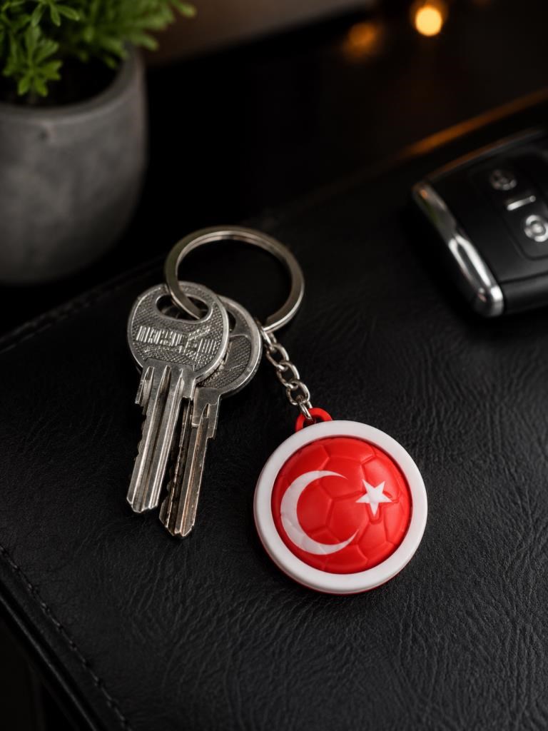 Türk Bayraklı Dönen Spinner Anahtarlık Çevirmeli Stres Çarkı Araba Ev Çanta Aksesuarı Hediyelik  