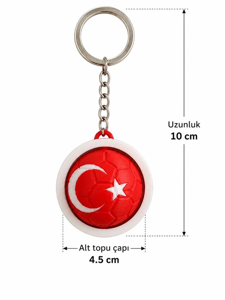 Türk Bayraklı Dönen Spinner Anahtarlık Çevirmeli Stres Çarkı Araba Ev Çanta Aksesuarı Hediyelik  
