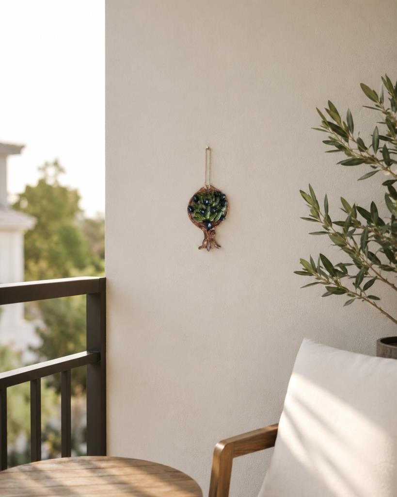 Zeytin Ağacı Duvar Süsü El Yapımı Dekoratif Mutfak Balkon Süsü 15x10 cm