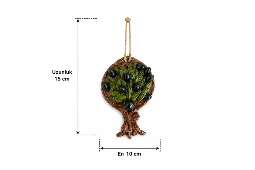 Zeytin Ağacı Duvar Süsü El Yapımı Dekoratif Mutfak Balkon Süsü 15x10 cm
