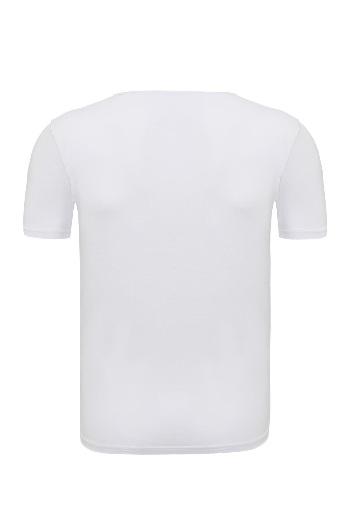 Erkek Beyaz 2’Li V Yaka Bambu T-Shirt - 33601