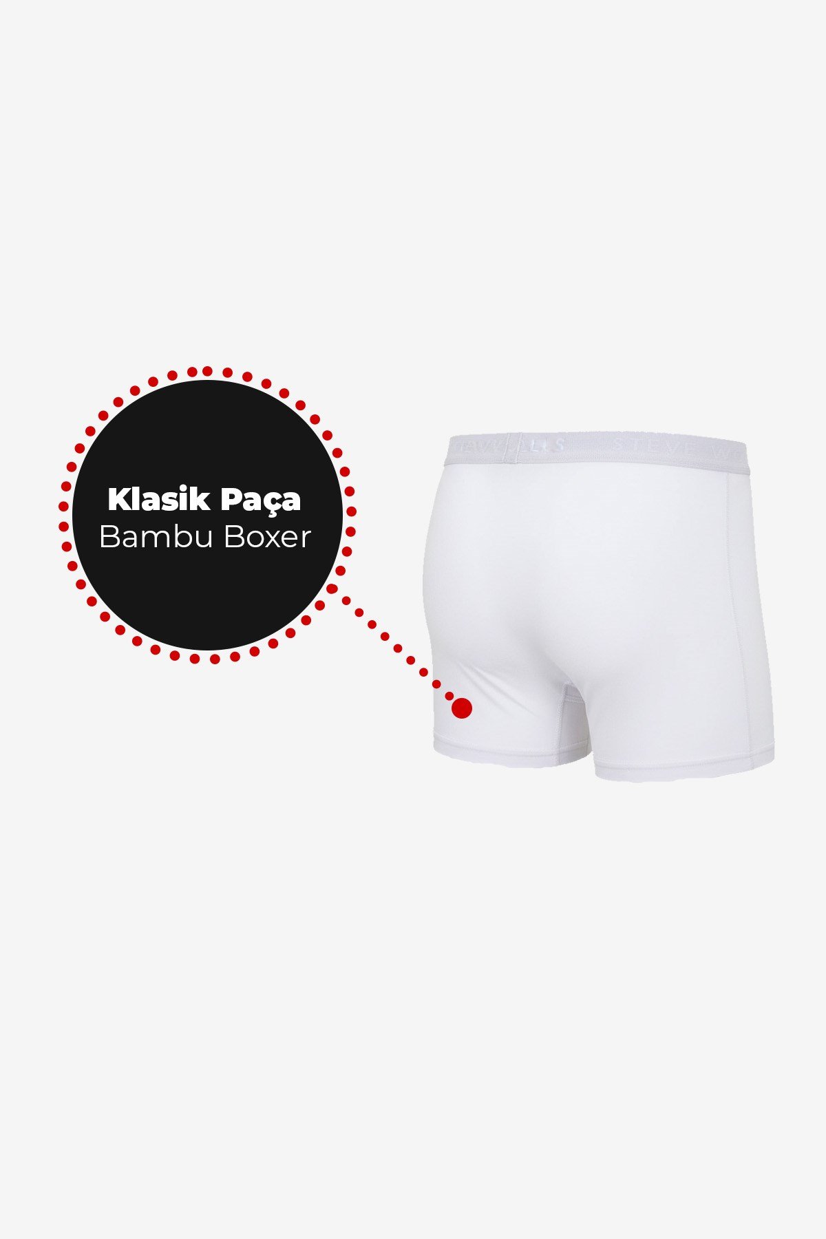 Erkek Beyaz 3’Lü Klasik Bambu Boxer - 25101