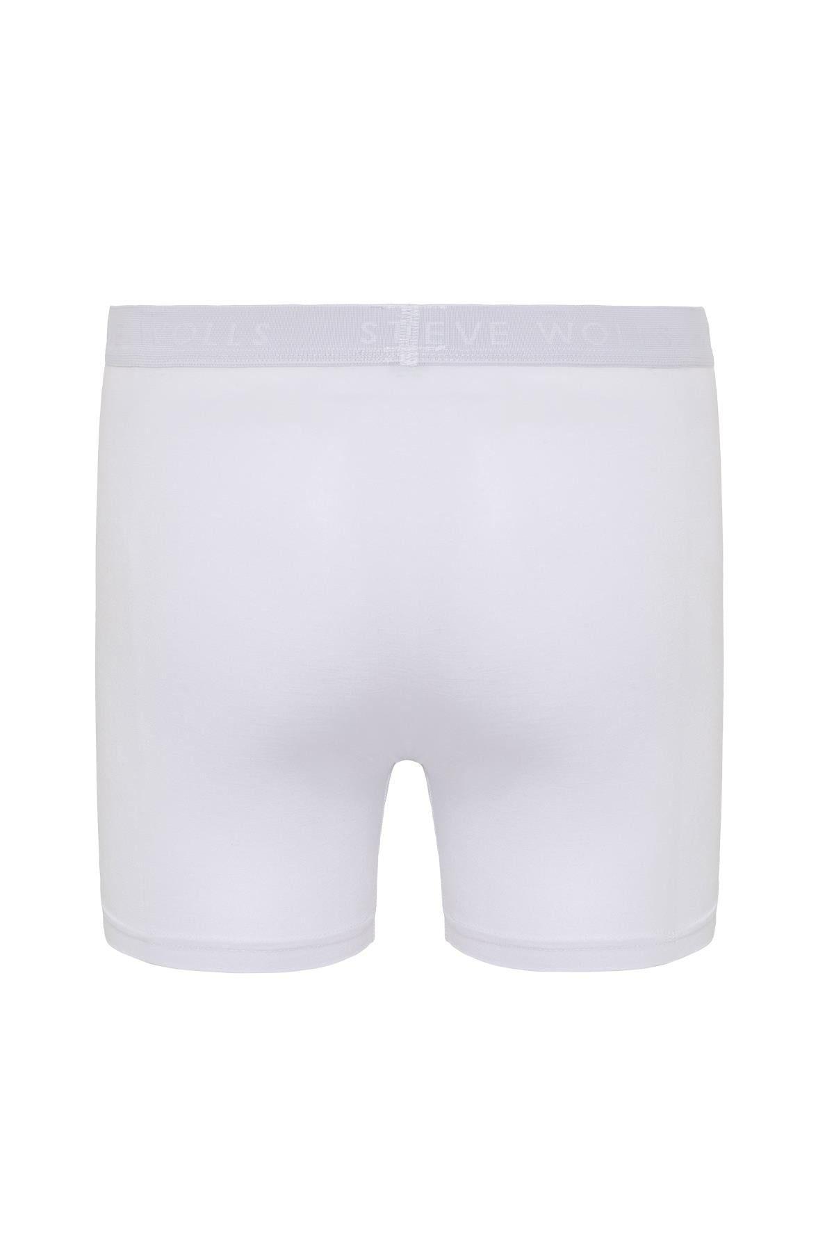 Erkek Beyaz 3’Lü Uzun Paça Bambu Boxer - 25201