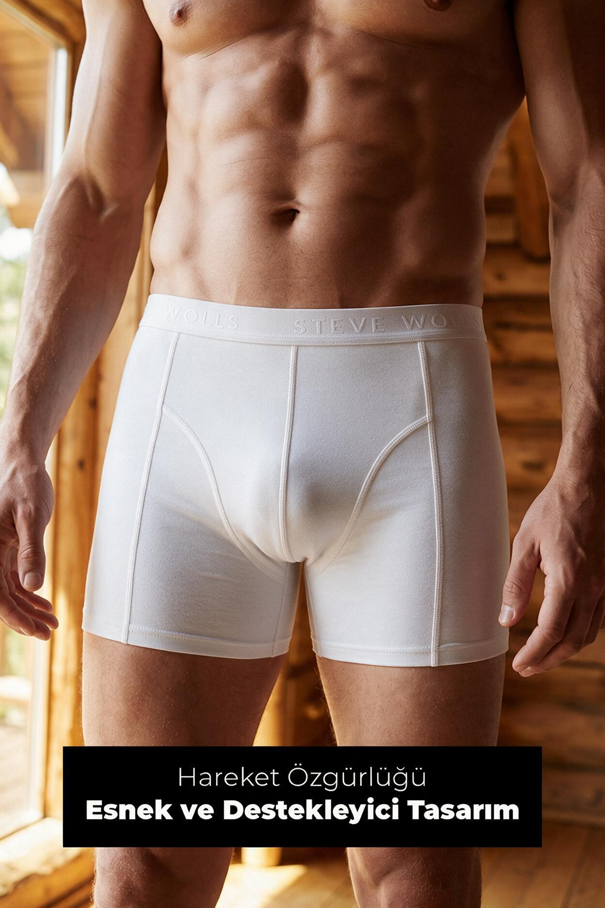 Erkek Beyaz 5’Li Klasik Bambu Boxer - 25103