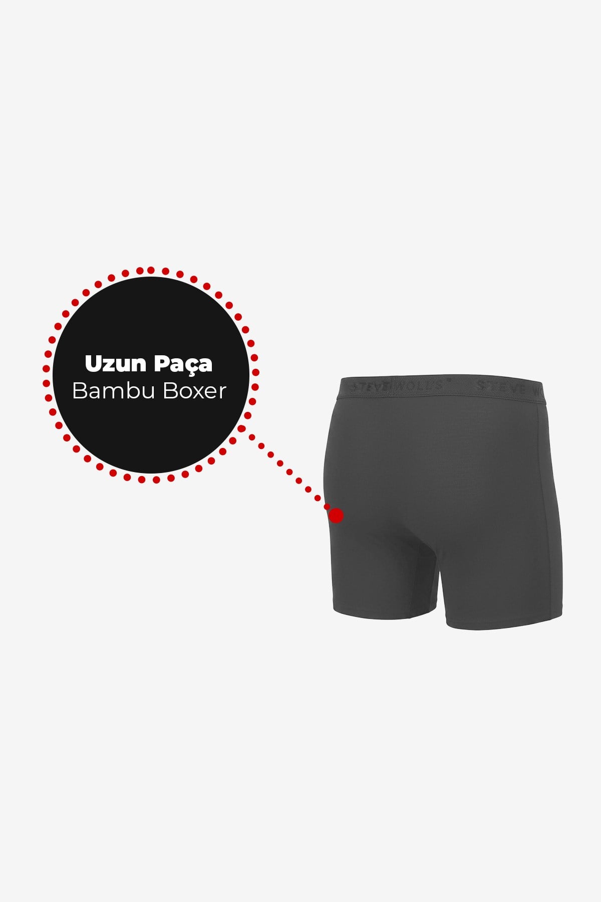 Erkek Büyük Beden 3'lü Antrasit Uzun Paça Bambu Boxer - 25206