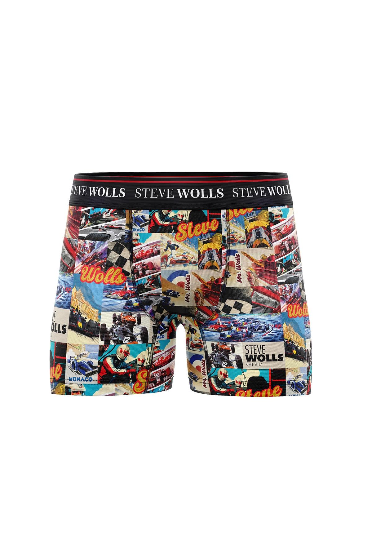 Erkek F1 Desenli Tekli Dijital Baskı Boxer - 1043