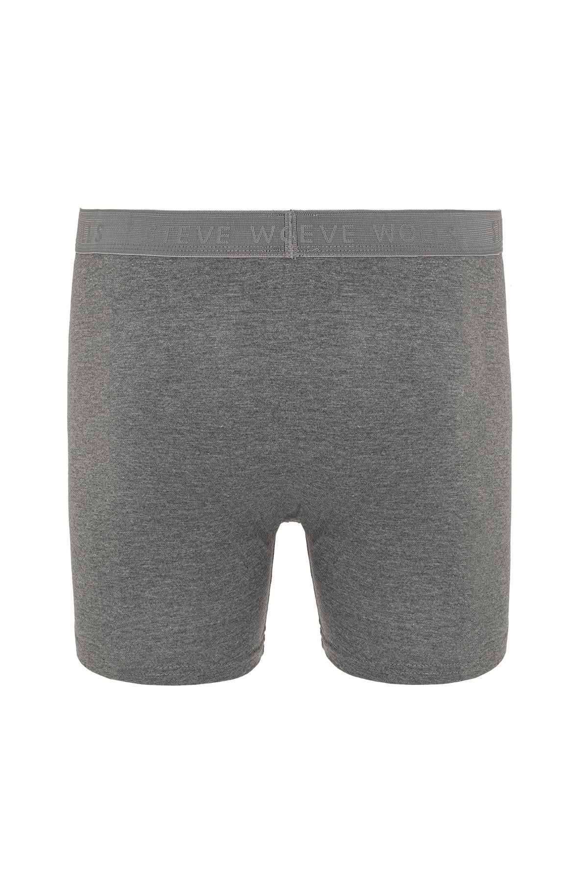 Erkek Gri Tekli Uzun Paça Bambu Boxer - 25200