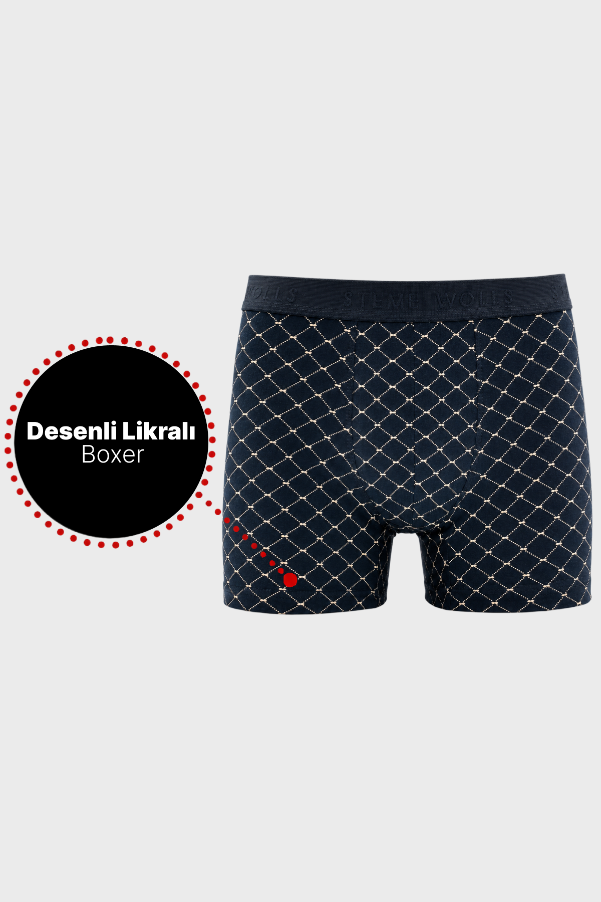Erkek Karışık Desenli 3'lü Boxer - 23660