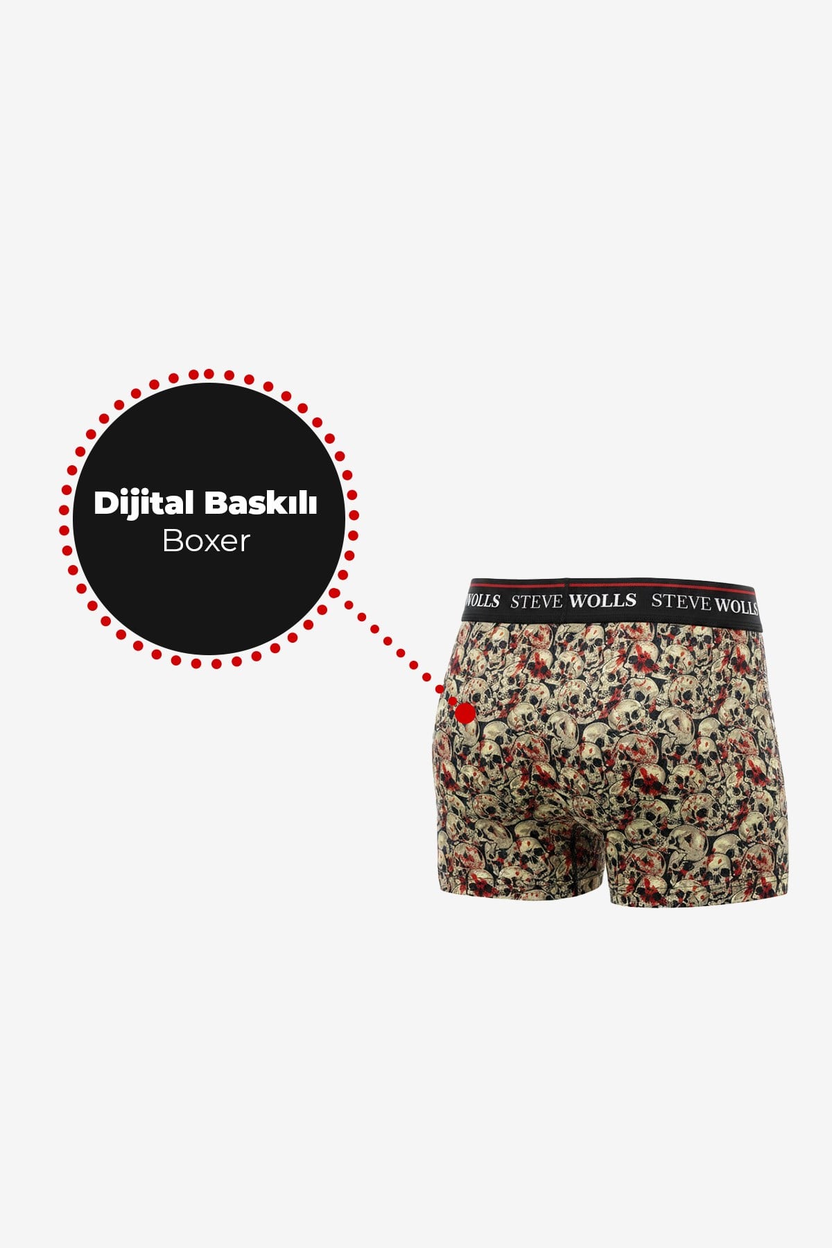 Erkek Karışık Desenli 3'lü Dijital Baskı Boxer - 1102
