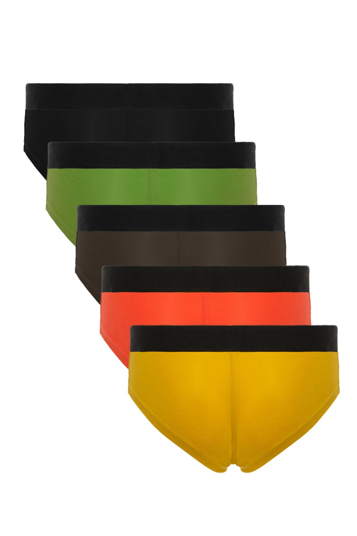 Erkek Renkli 5’Li Bambu Fantezi Mini Boxer - 25504