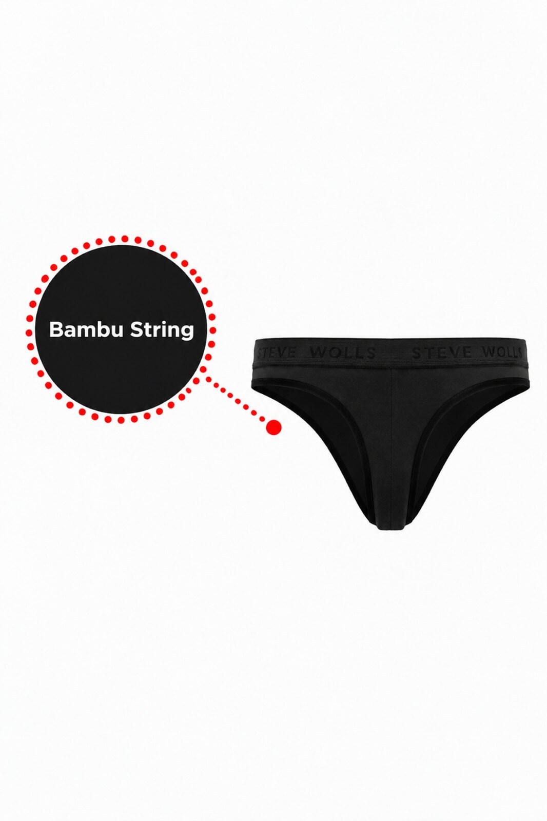 Erkek Siyah 5’Li Bambu String - 25501