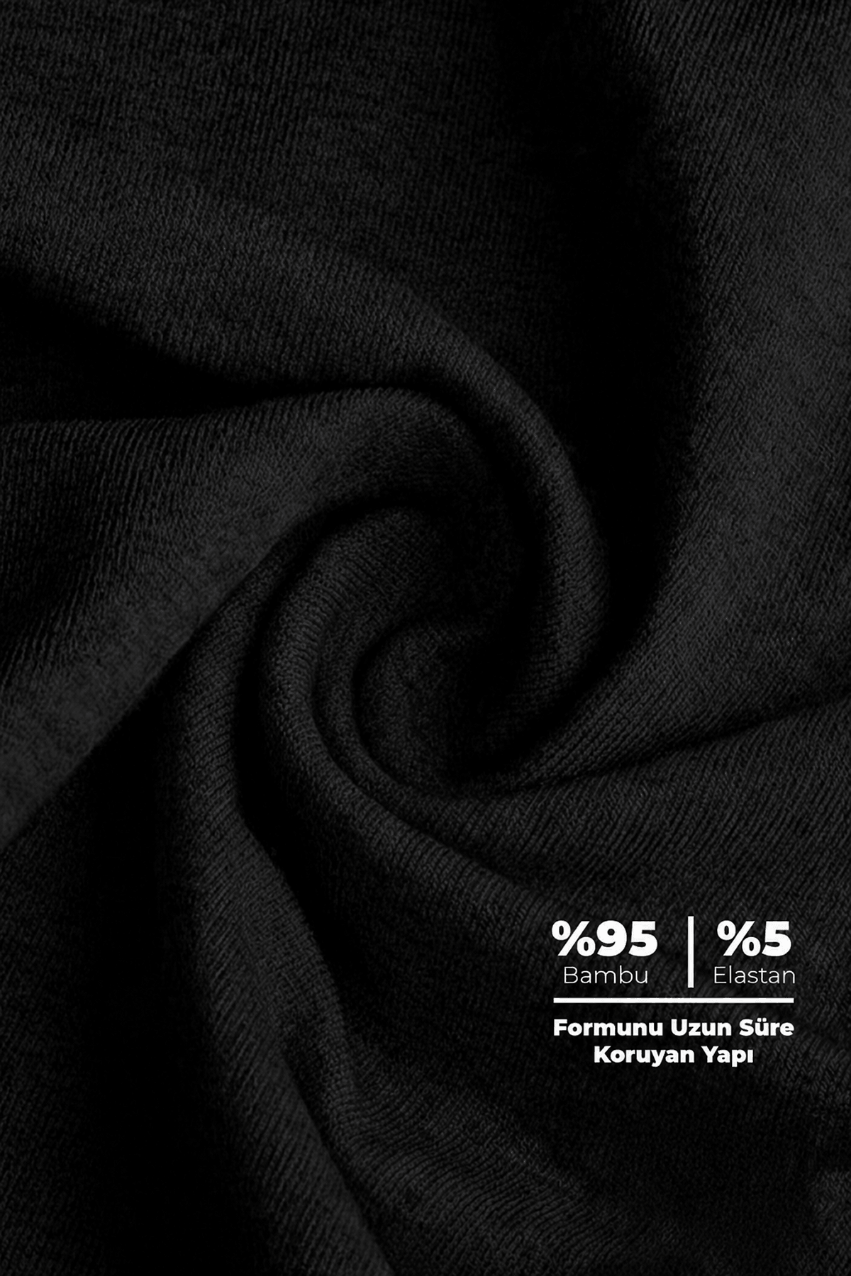 Erkek Siyah 5’Li Bambu String - 25501