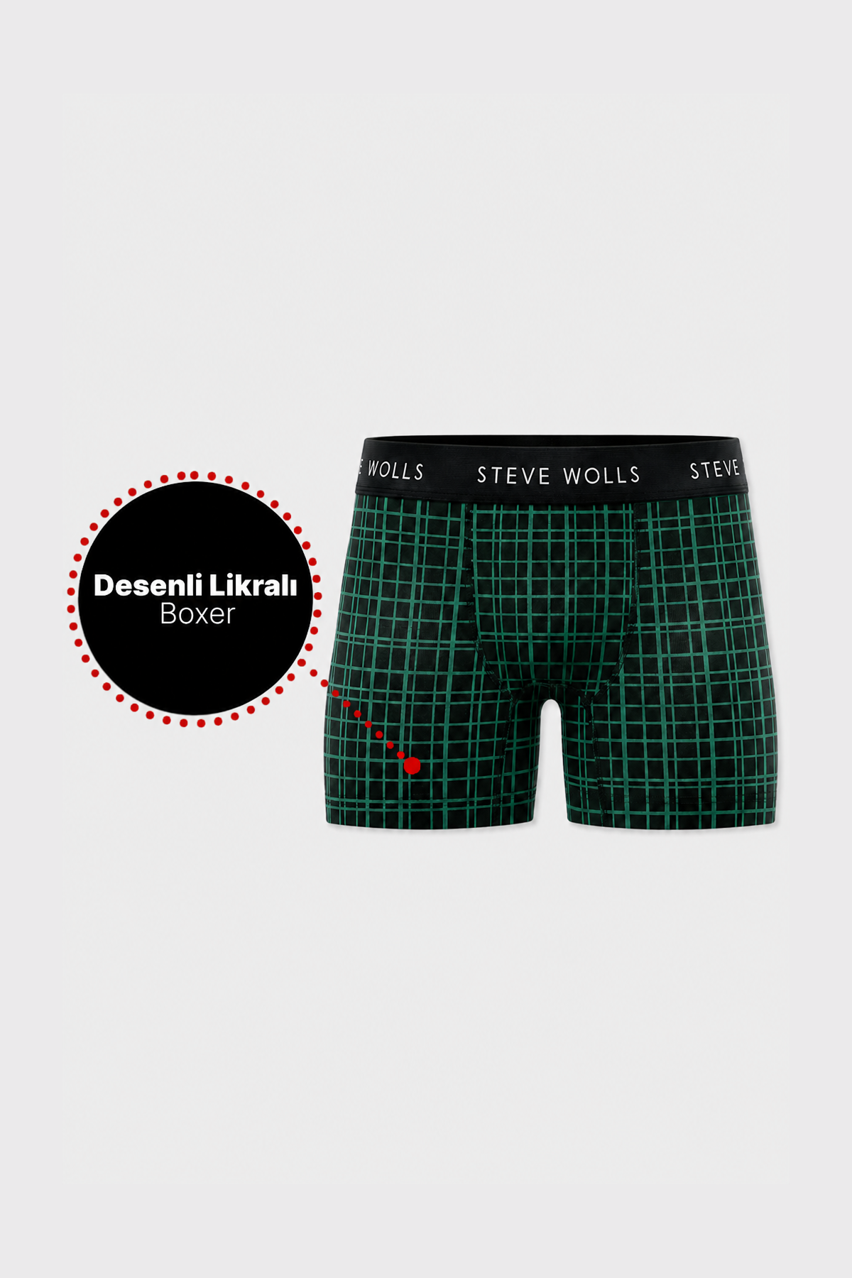 Erkek Yeşil Çizgili Desenli Boxer - 23400