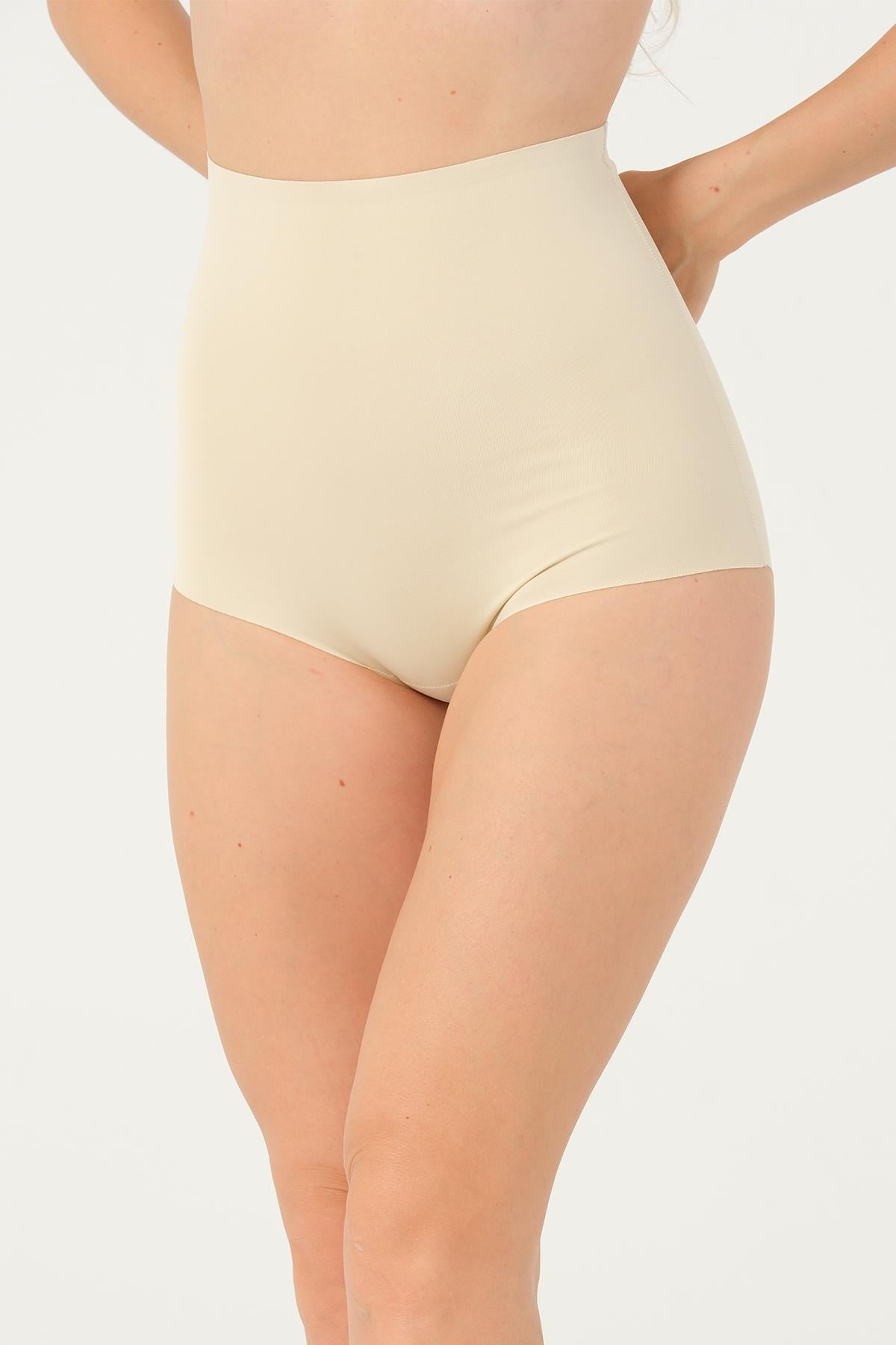 Kadın Ten Silikonlu Lazer Kesim Slip Korse - 9902