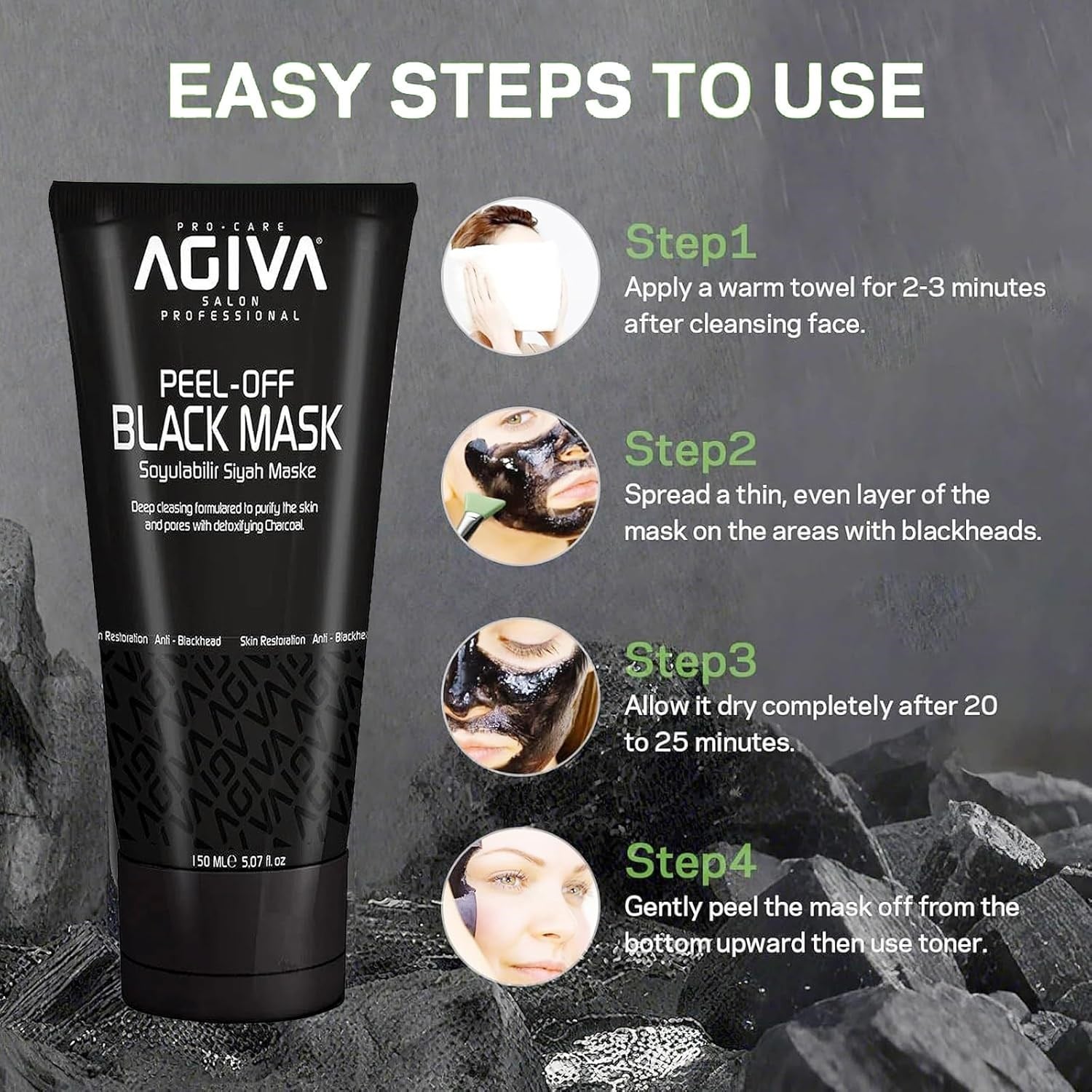 Agiva Peel Of Mask Soyulabilir 150ml Black