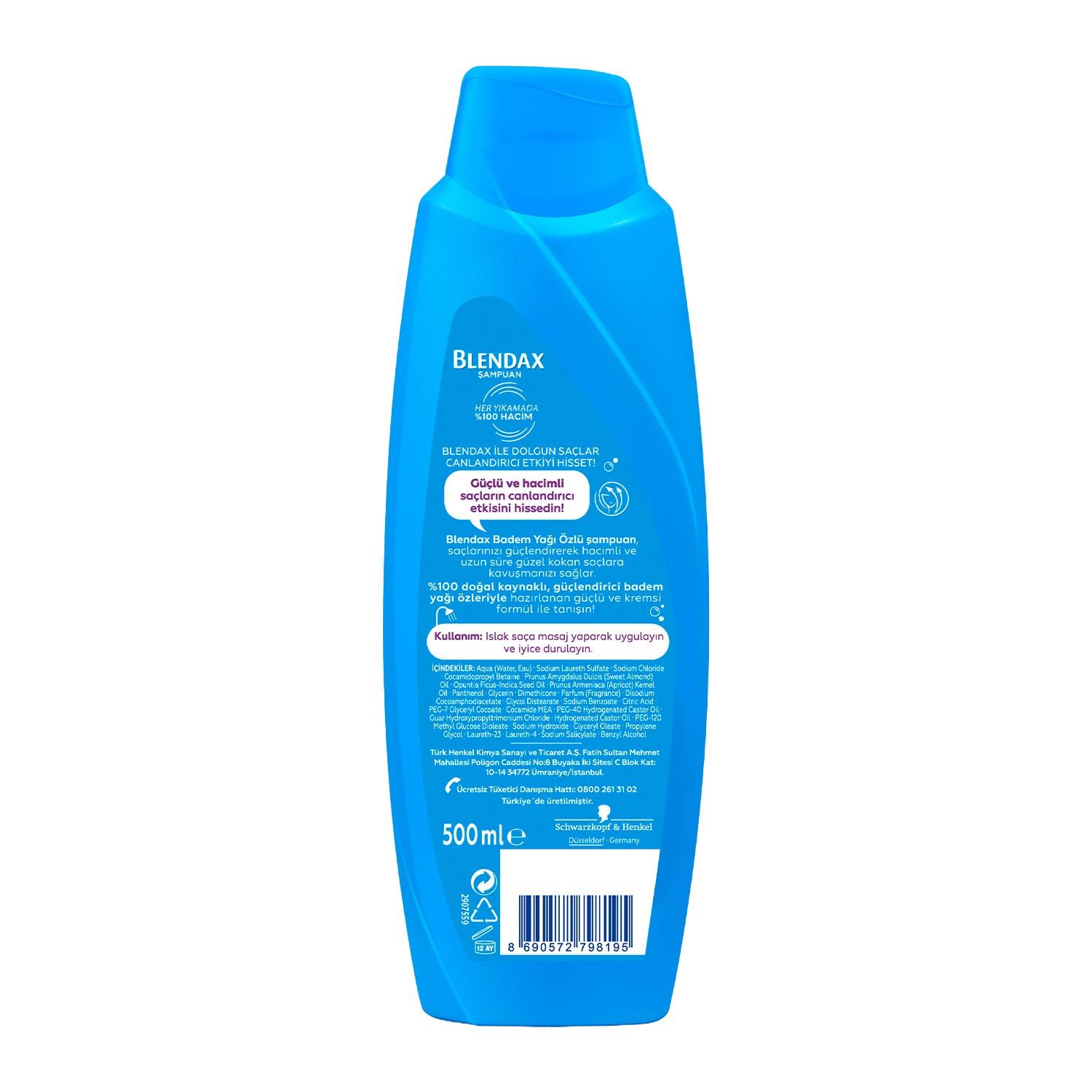 BLENDAX ŞAMPUAN 500ml. BADEM ÖZLÜ