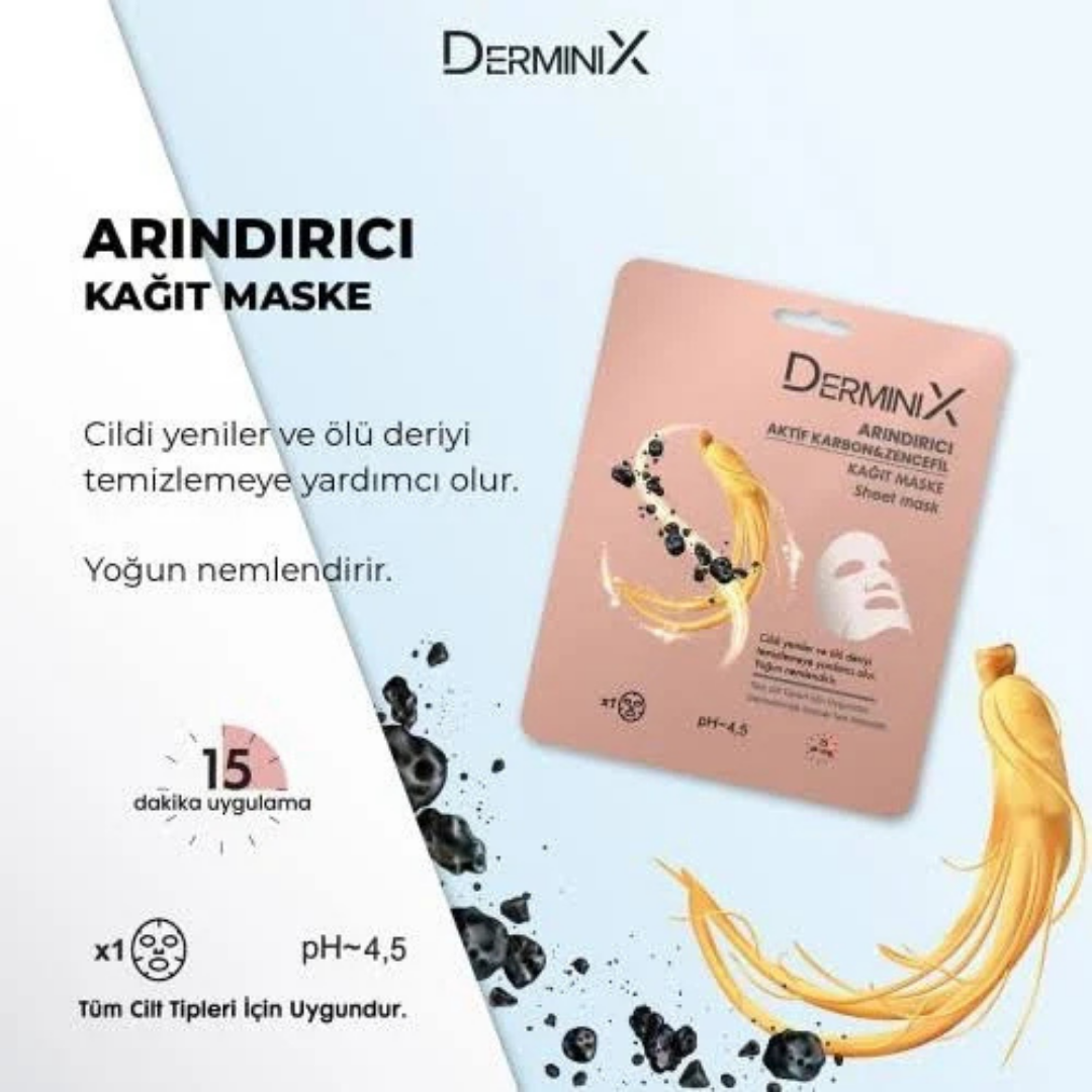 Derminix Kağıt Maske 25gr. Arındırıcı Aktif Karbon