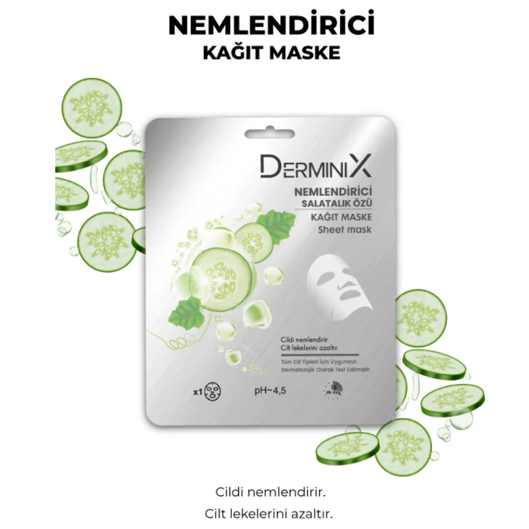 Derminix Kağıt Maske 25gr. Nemlendirici Salatalık