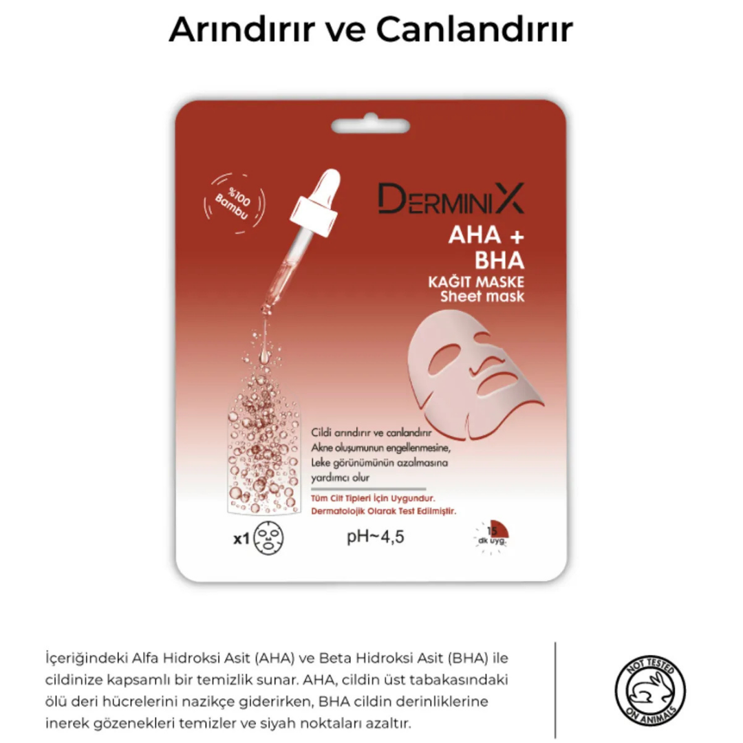 Derminix Kağıt Maske 25Gr Aha+Bha
