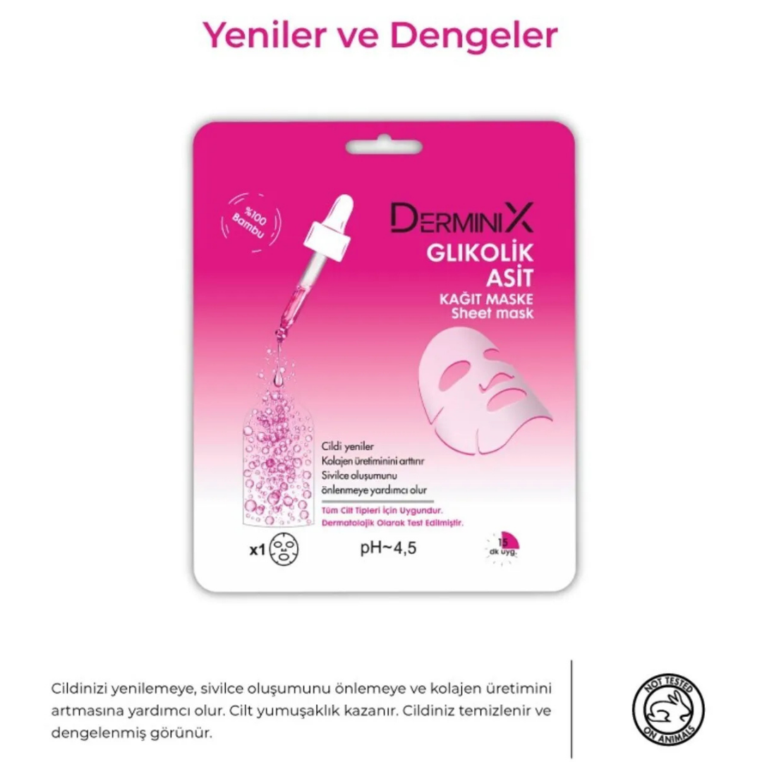 Derminix Kağıt Maske 25Gr Glıkolik Asit