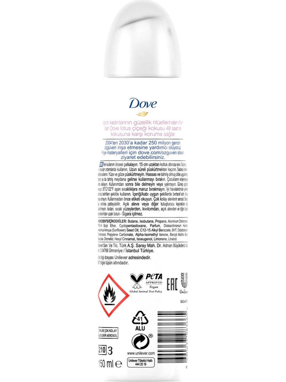 Dove Deodorant 150ml Işıldayan Bakım Lotus Çiçeği