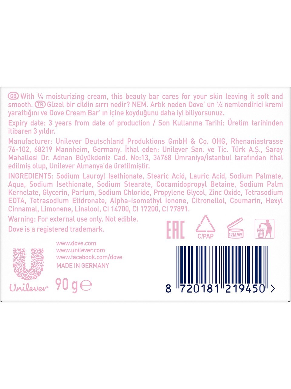 Dove Sabun 100gr Pink