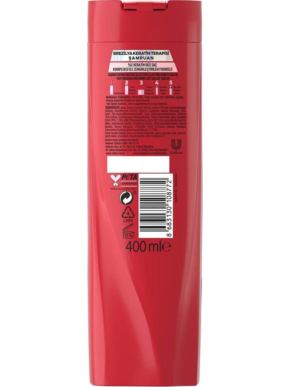 Elidor Şampuan 400ml. Keratin Düz Saç %2
