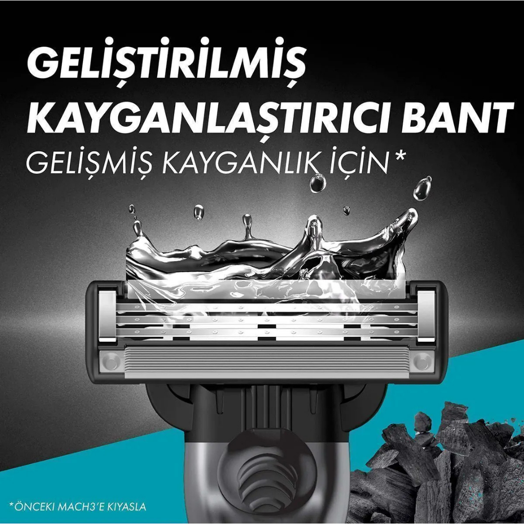 Gıllette Mach3 Charcoal Yedek Bıçak 4'Lü