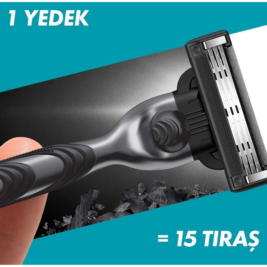 Gıllette Mach3 Charcoal Yedek Bıçak 4'Lü