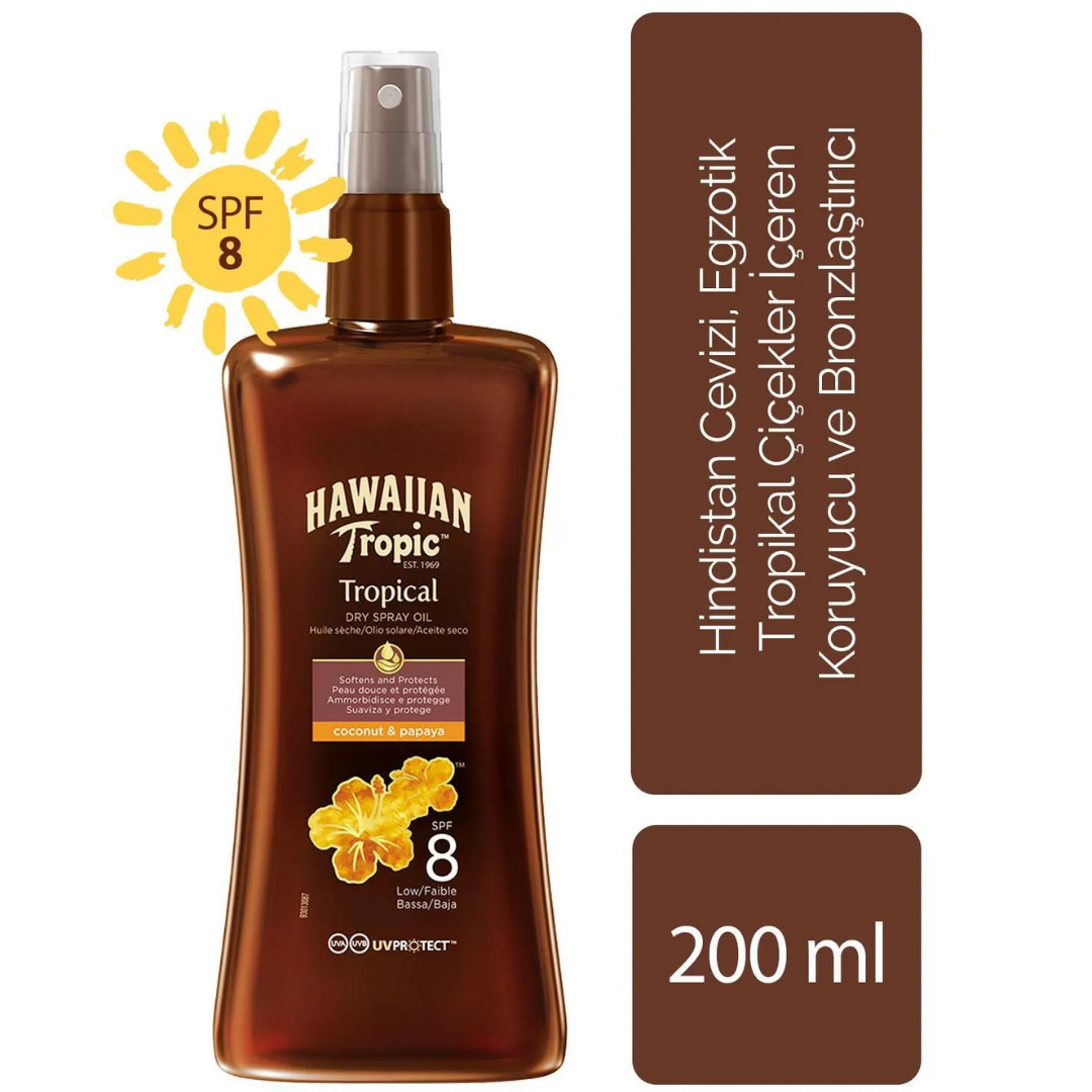 H.Tropıc Tan Oıl 200Ml Spray Protective Spf 8