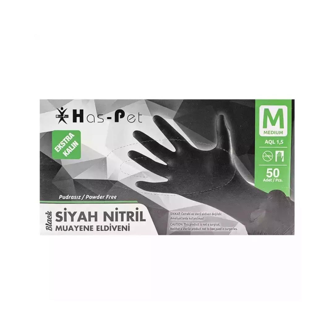 Has-Pet Sıyah Eldıven M 50Lı