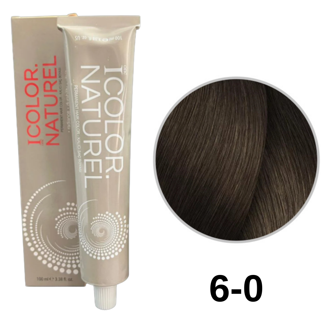 IColor Natural Tüp Boya 100ml. 6-0 Koyu Kumral