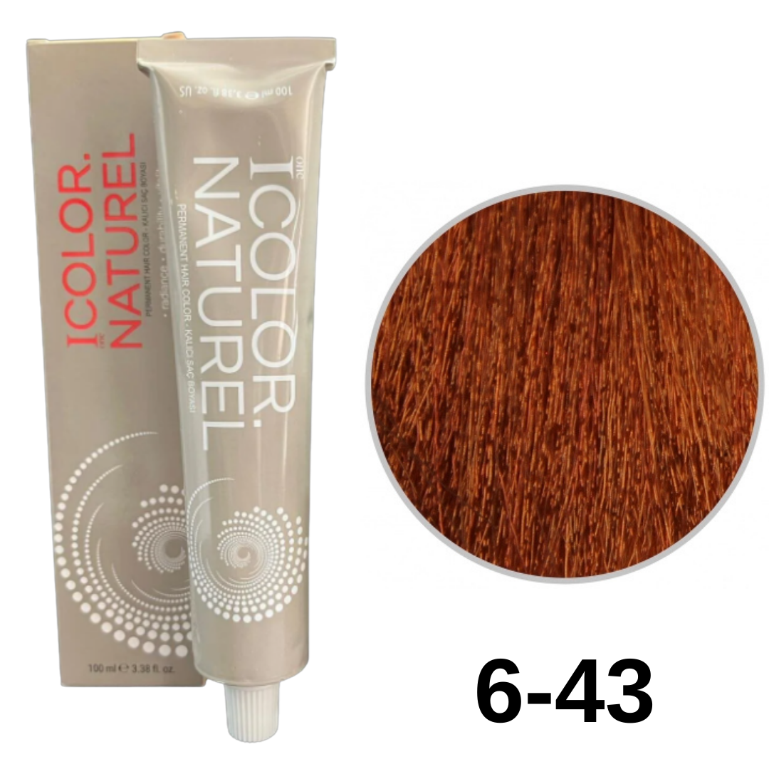 IColor Natural Tüp Boya 100ml. 6-43 O. Bakır Altın