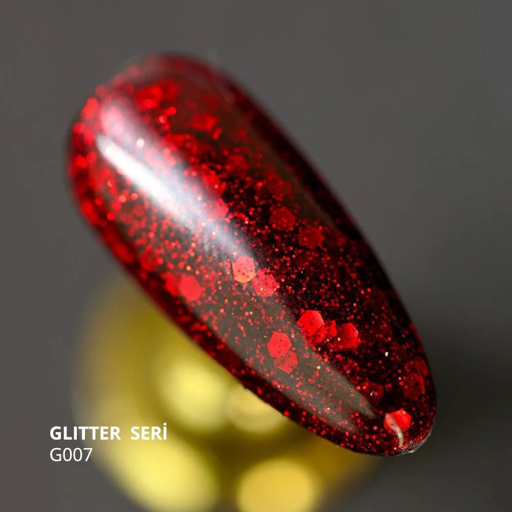 MOMO GLITTER SERİ G007 14ml. KIRMIZI PARILTI ŞARAP